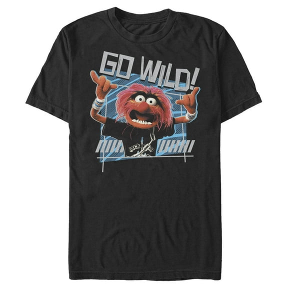 Men's The Muppets Animal Go Wild  Graphic Tee Black 3X Large