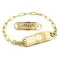 thumbnail image 1 of MedicEngraved Yellow Gold Stainless Steel Custom Medical Alert Bracelet - 4mm Paperclip Link, 1 of 7