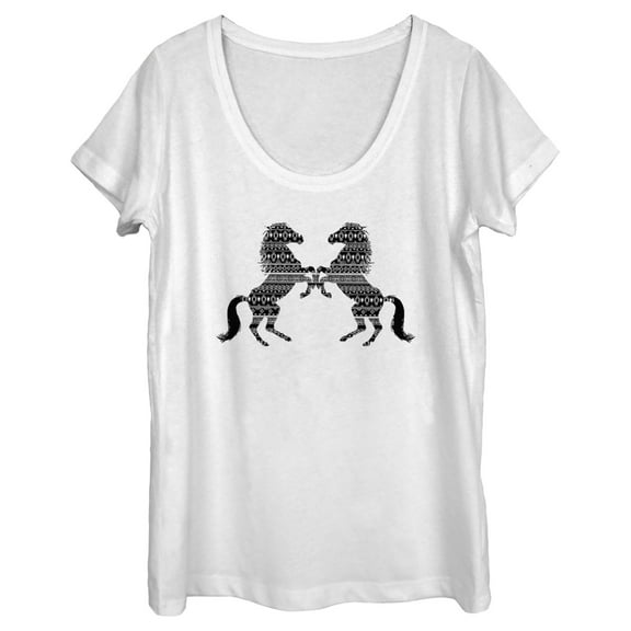 Women's Lost Gods Southwestern Horse Silhouettes Scoop Neck T-Shirt