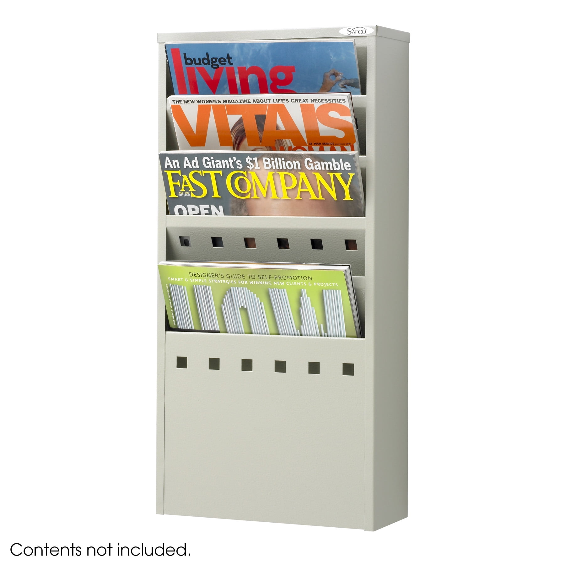 Safco 4310GR Steel Magazine Racks 5Pocket Steel Magazine Rack