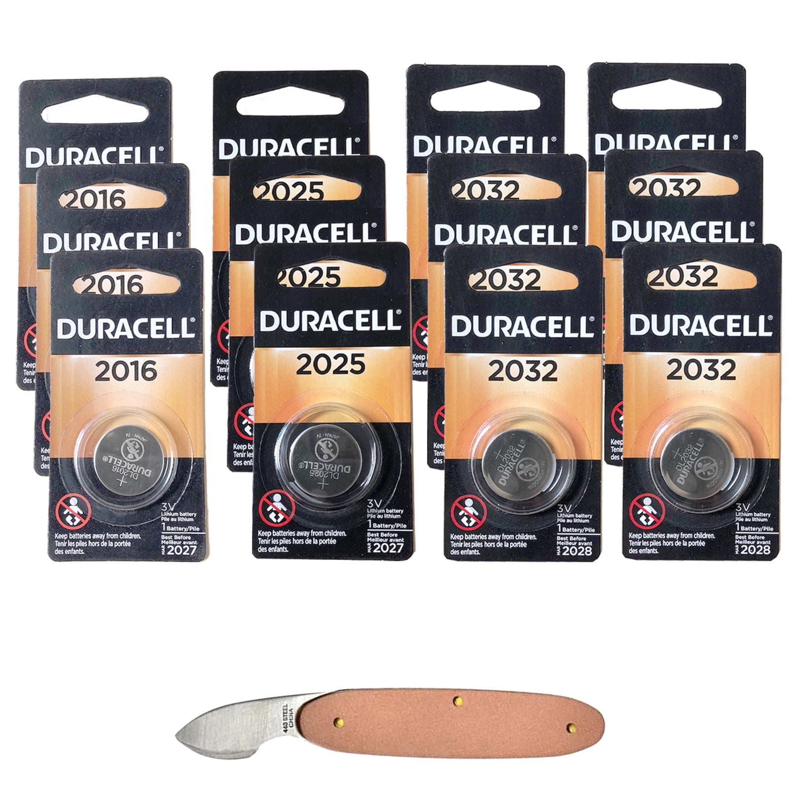 Duracell 3V Lithium Coin Cell Assortment Kit 3x DL2016, 3x DL2025, 6x