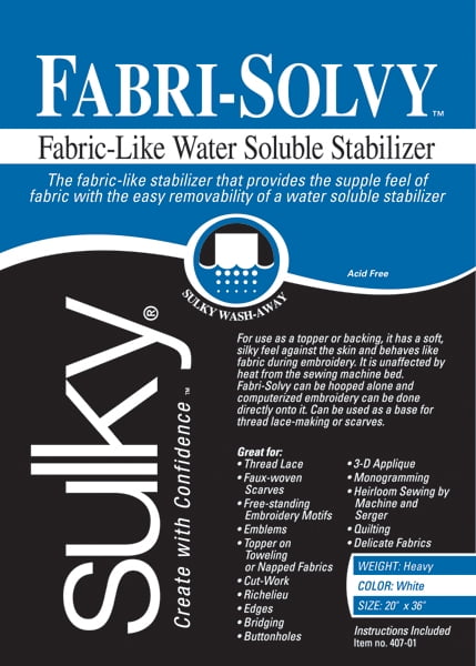 Fabri-Solvy Soluble Stabilizer, 20' x 36'