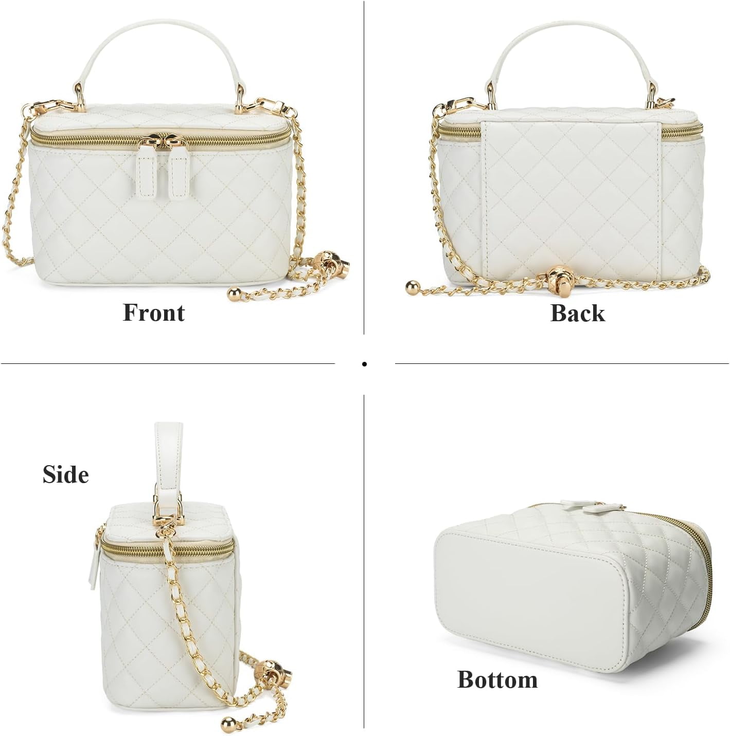 mirlewaiy Mini Quilted Box Crossbody Bags for Women, Small Square Designer Clutch Purses with Adjustable Chain Strap
