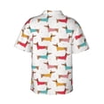 thumbnail image 3 of Uemuo Dachshund Dog Puppy Printed Regular Fit Short Sleeve Casual Hawaiian Shirt for Men,Aloha shirt,Tropical shirt,Floral print shirt,Vacation Beach shirt-Medium, 3 of 9