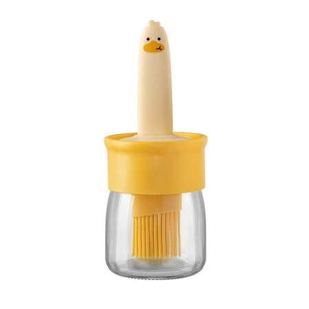 

uawhw Oil Bottle Brush 2-in-1 Oil Bottle Brush Silicone Heat Resistant Brush with Transparent Refillable Container for Oil Soy Sauce Home Essential for Barbecue Baking Kitchen Cooking