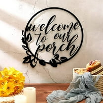 Clearance Items!TAKTUK Home Decor,1pc Welcome to Our Porch Sign Black Wall Decor for Kitchen Farmhouse Home Outdoor Decoration Rustic Home Decor Piece,Room Decor,Wall Decor,Black