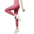 thumbnail image 2 of Pantalones de yoga con bolsillos laterales de malla que realzan la cadera para mujer, mallas elásticas de secado rápido en color melocotón para correr, ropa de yoga, pantalones de fitness, 2 of 3