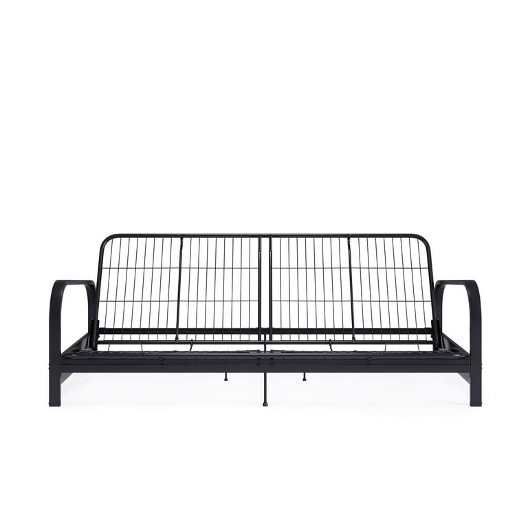 Black Metal Futon w/8 Inch Futon Pad - Miami Direct Furniture