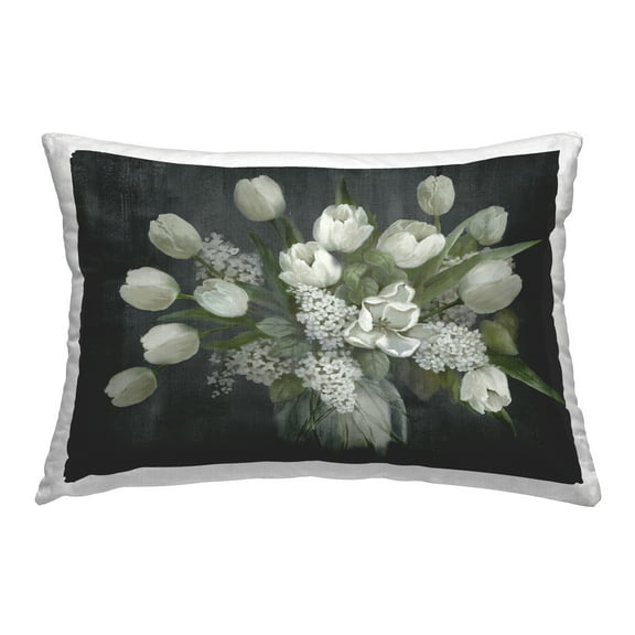 Stupell Industries Traditional Tulips on Gray Decorative Printed Throw Pillow Design by Nan.