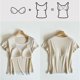 thumbnail image 5 of Pijama de manga corta para mujer, ligero y transpirable, con almohadillas para el pecho, ropa de casa y pijama, blusa de poliéster., 5 of 7