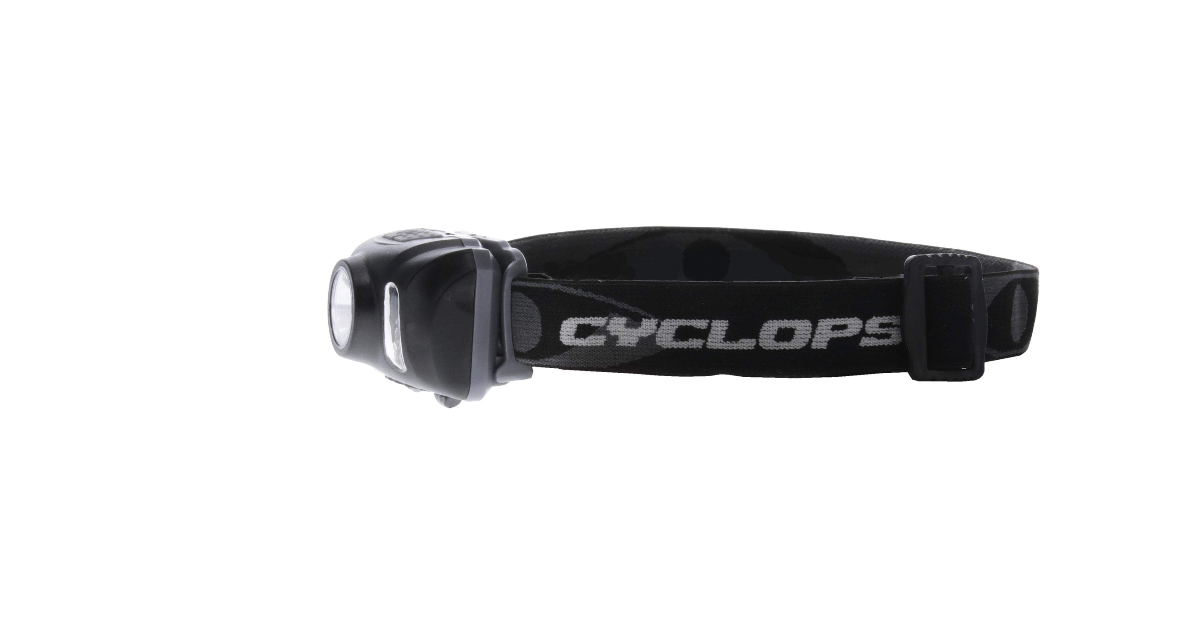 CYCLOPS 210 Lumen Headlamp | Tactical Durable Lightweight Compact Adjustable Stretch Headband Bright 3 Color LED Headlight | AAA Batteries Included | Pack of 2
