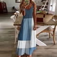 thumbnail image 4 of Abstract Geometric in Blue Black Grey Sleeveless Dress Loose Women's Dress Dresses Luxury Evening Dresses, 4 of 9