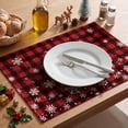 thumbnail image 6 of Smile Snowflake Buffalo Check Plaid Christmas Placemats 4-Pack 12 x 18 Inch, 6 of 7