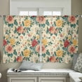 thumbnail image 4 of Vintage Spring Floral Sheer Curtains 54 Inches Length 2 Panels Set, Window Sheer Curtains for Living Room/Bedroom, Watercolor Farmhouse Botanical Light Filtering Rod Pocket Curtain 52'' x 54'' x 2, 4 of 7