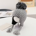 thumbnail image 4 of Newborn Baby Hat Windproof Solid Color High Elasticity Ultra-Thick Ear Protection Winter Warm Infant Knitted Beanie, 4 of 10
