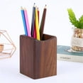 thumbnail image 4 of Pen Organizer Wooden Pencil Holder for Desk Pen Storage Holder Home Office Supplies (Black walnut)C, 4 of 6