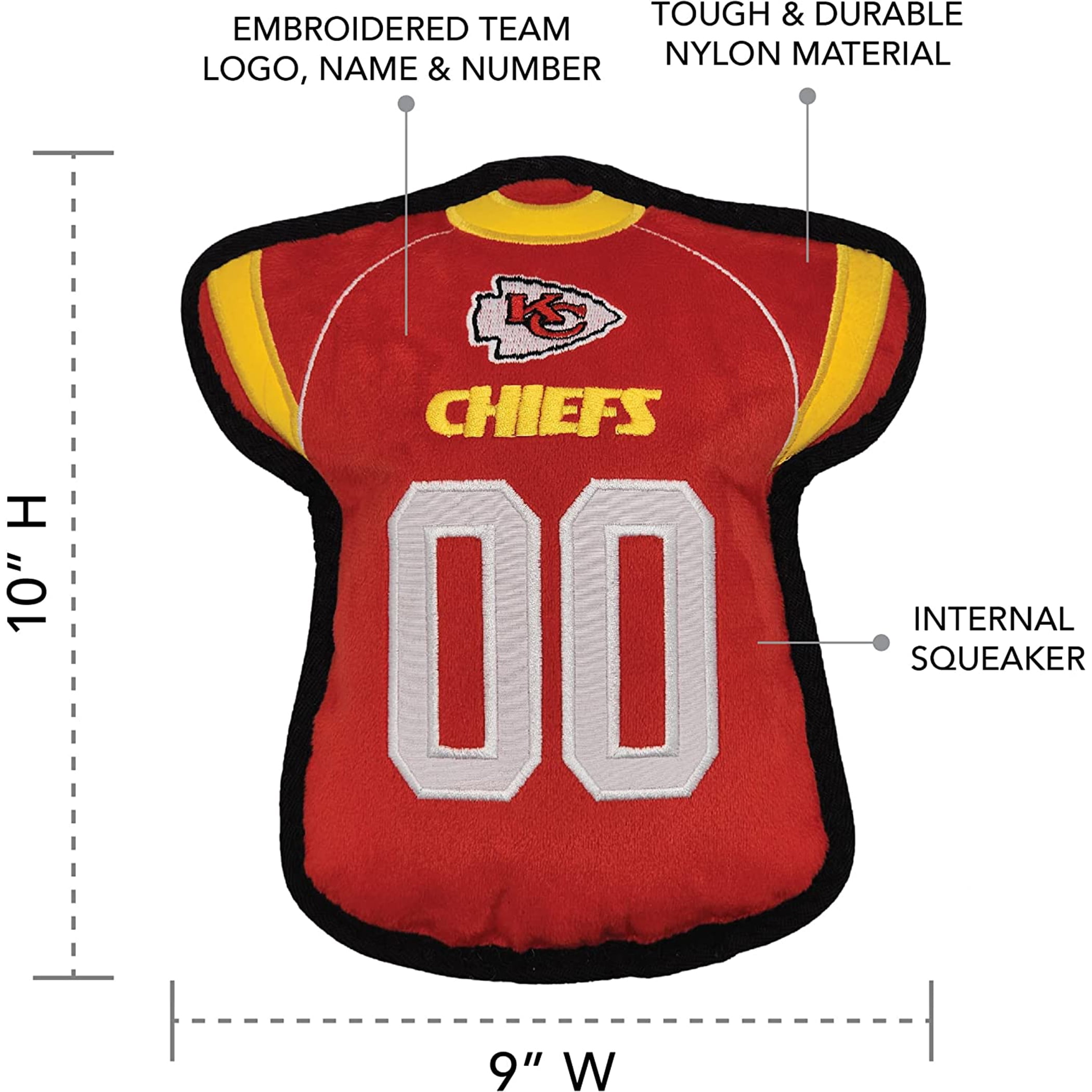 NFL Tough Jersey Pet Dog Toy Premium Quality with Built-in Squeaker Chew Toy