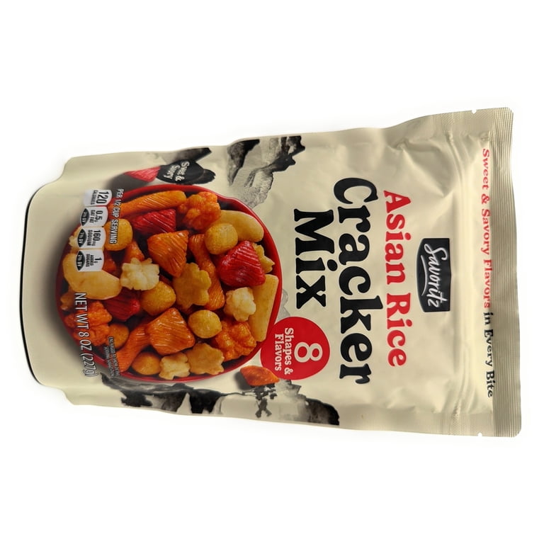 Savoritz Asian Rice Crackers Mix Sweet and Savory Flavors Pack of