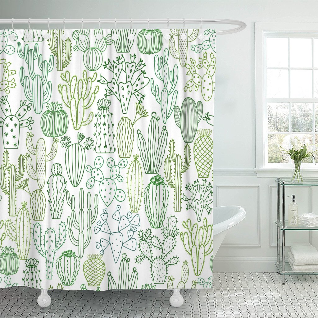 PKNMT Pattern Cactus Plant Cacti Flower Green Floral Tropical Botanical