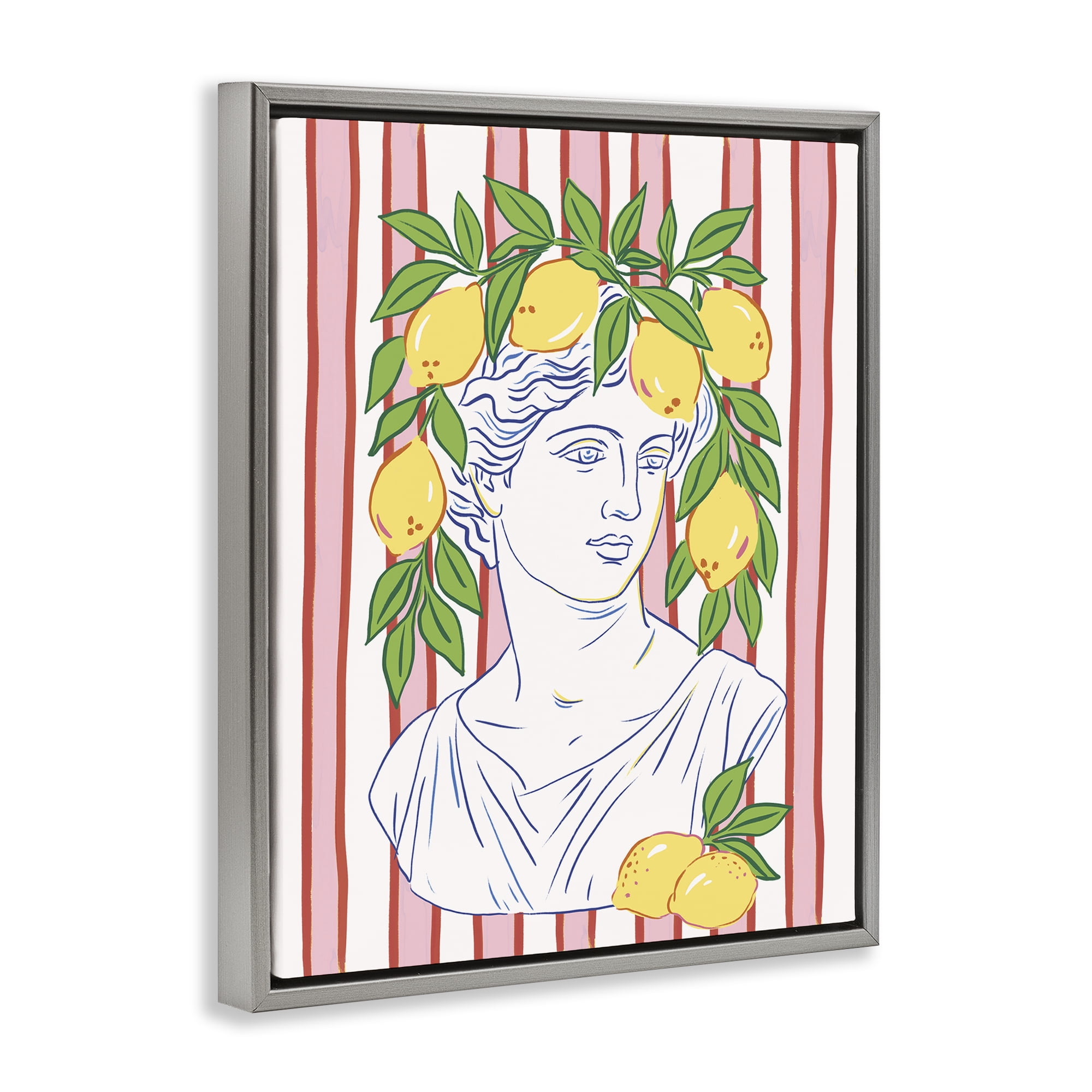 Stupell Industries La Limona Sculpture Face Gray Framed Floater Canvas Wall Art, design by Radhika Modi