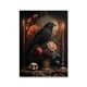 thumbnail image 1 of Pintura en lienzo de acuarela de El Cuervo, póster e impresión de pájaro Cuervo, arte de pared para sala de estar gótica, decoración de Halloween, regalos, 1 of 4