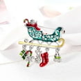 thumbnail image 2 of Christmas Brooch Enamel Pins Novelty Badges Creative Bells Crutch Socks, 2 of 8