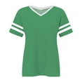 thumbnail image 4 of Bovemsi Plus Size V Neck T Shirts Women Short Sleeve Tops Casual Summer Tshirts Loose Fit Tee, Green Women's Summer Short Sleeve T-Shirts, XL, 4 of 4