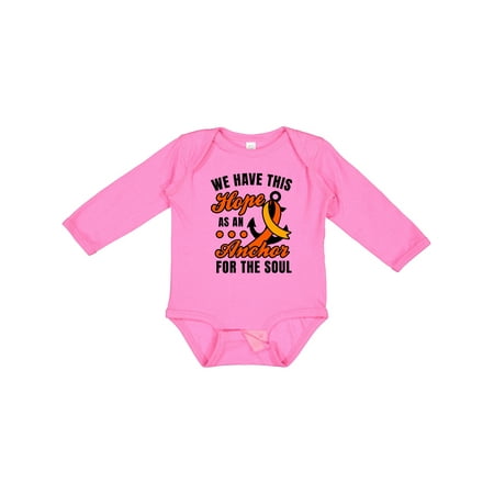 

Inktastic Leukemia Awareness We Have This Hope Anchor for the Soul Gift Baby Boy or Baby Girl Long Sleeve Bodysuit