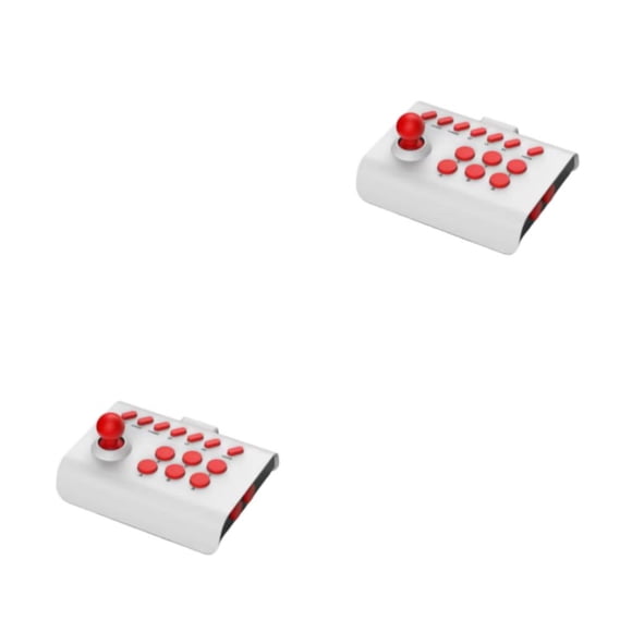 Sidaley Joystick inalámbrico, suministros para juegos, Base antideslizante, ordenador, teléfono móvil, conexión rápida, palo de Control de Blanco rojo 2Conjunto
