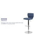 thumbnail image 4 of Flash Furniture Contemporary Blue Fabric Adjustable Height Barstool with Vertical Stitch Back and Chrome Base, 4 of 12