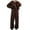 Coffee, variant on Timegard Women 2 Piece Sets Oversized Hooded Long Sleeve Pullover Sweatshirts with Pockets Workout Sweatpants Outfits