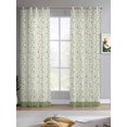 thumbnail image 2 of Green Floral Sheer Curtains 84 Inch Length 2 Panels Set for Living Room/Bedroom, Spring Flowers Kitchen Curtains with Grommet Semi-Sheer Curtains Drapes Voile Window Treatments 52"x84"x2, 2 of 7