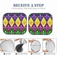 thumbnail image 6 of Xecao Mardi Gras4 for Foldable Car Sun Shades (2-Pack) offer sun protection with an easy-fold design for convenient windshield shading., 6 of 7