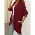thumbnail image 4 of YOGAFOX Women's Fall Waffle Sweater Cardigan Batwing Long Sleeve Loose Open Front Knit Coat S-XXL, 4 of 5