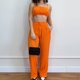 thumbnail image 1 of Conjunto De Pantalón Y Top Con Tirantes Sin mangas Cami Top Pantalones casuales Conjunto de 2 piezas Sexy Sling Crop Top Pantalones de pierna ancha Cgtredaw Para estrenar, 1 of 1