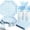 Blue, variant on Gogcaro 175 Pcs Gingham Party Supplies for 25 Guests Pink and White Paper Plates and Napkins Knives Spoon Fork Cup Disposable Checkered Dinner Party Set Cutlery for Party Wedding Favor