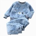 thumbnail image 4 of NOLDARES Toddler Baby Boy Fall Winter Outfit Cartoon Graphic Print Long Sleeve Sweatshirts Stretch Jogger Pants Newborn Clothes Set(Light Blue,12-18 M), 4 of 4