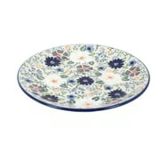 Blue Rose Polish Pottery Carnival Dessert Plate