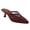 Dark Red, variant on Women Woven Net Pointed Toe Kitten Heel Mules Breathable Openwork Backless Heeled Sandals Size 6 Brown
