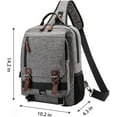 thumbnail image 5 of Canvas Cross Body Messenger Bag for Men Women Sling Shouler Backpack Travel Rucksack Grey-03-Large-(Water Resistant), 5 of 7