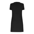 thumbnail image 7 of RYRJJ Summer Casual Dresses for Women Mini Vacation Dress V-Neck Short Sleeve Split Hem Beach T-Shirt Dress(Black,M), 7 of 7