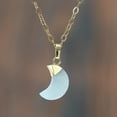 thumbnail image 2 of Natural Stone Moon Shaped Pendant Necklace Stone Necklace, 2 of 2