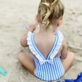 thumbnail image 4 of uublik Toddler Swimsuit Girl Flashing Sleeveless Striped Backless Bow One-piece Swimsuit Sky Blue, Sizes 9M-4T, 4 of 5