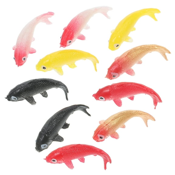 Zehuanyu  10 Pcs Mini Simulation Goldfish Model Small Trophy Stuffed Basketball Keychain Pet Supplies Toys