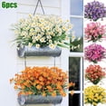 thumbnail image 4 of ZOELNIC 6 Bundles Outdoor Artificial Daisies Fake Flowers Shrubs Hanging for Wedding Party Flowers Decorations Home, 4 of 9