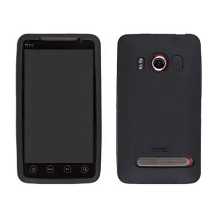 HTC Skin Cover Silicone Gel Case for EVO 4G - Black