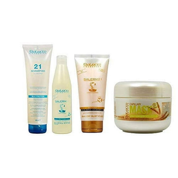 Salerm 21 Silk Protein Combo Set (SHAMPOO&(BOTTLE) LEAVE-IN&JASMINE-LEAVEIN&MASK(200ML)