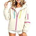 thumbnail image 2 of Girls Zip Hoodies Long Sleeve Solid Loose Jacket Sweatshirt Teens Fashion Winter Clothes White 11-12Years, 2 of 7
