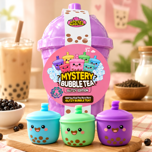 2026 New Mystery Bubble Tea Squishy, Kawaii Random Style Squeeze Fidget Toy, Soft TPR Sensory Decompression Toy, Surprise Collectible Gift for Holiday Party Favors