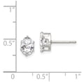 thumbnail image 2 of FB Jewels Sterling Silver 7x5 Oval Snap Set CZ Stud Earrings, 2 of 2